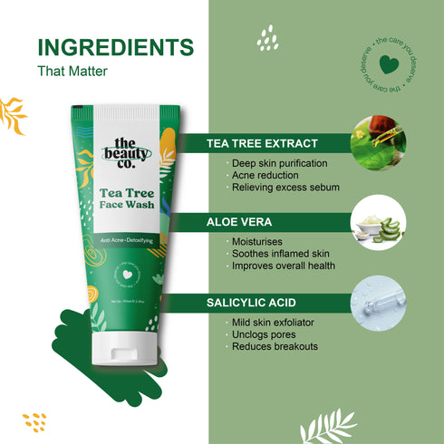 the beauty co Detan and Acne Control Combo | 2 Facewashes and Strawberry Coffee Scrub